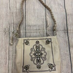 Brighton Cream Embellished Shoulder Bag